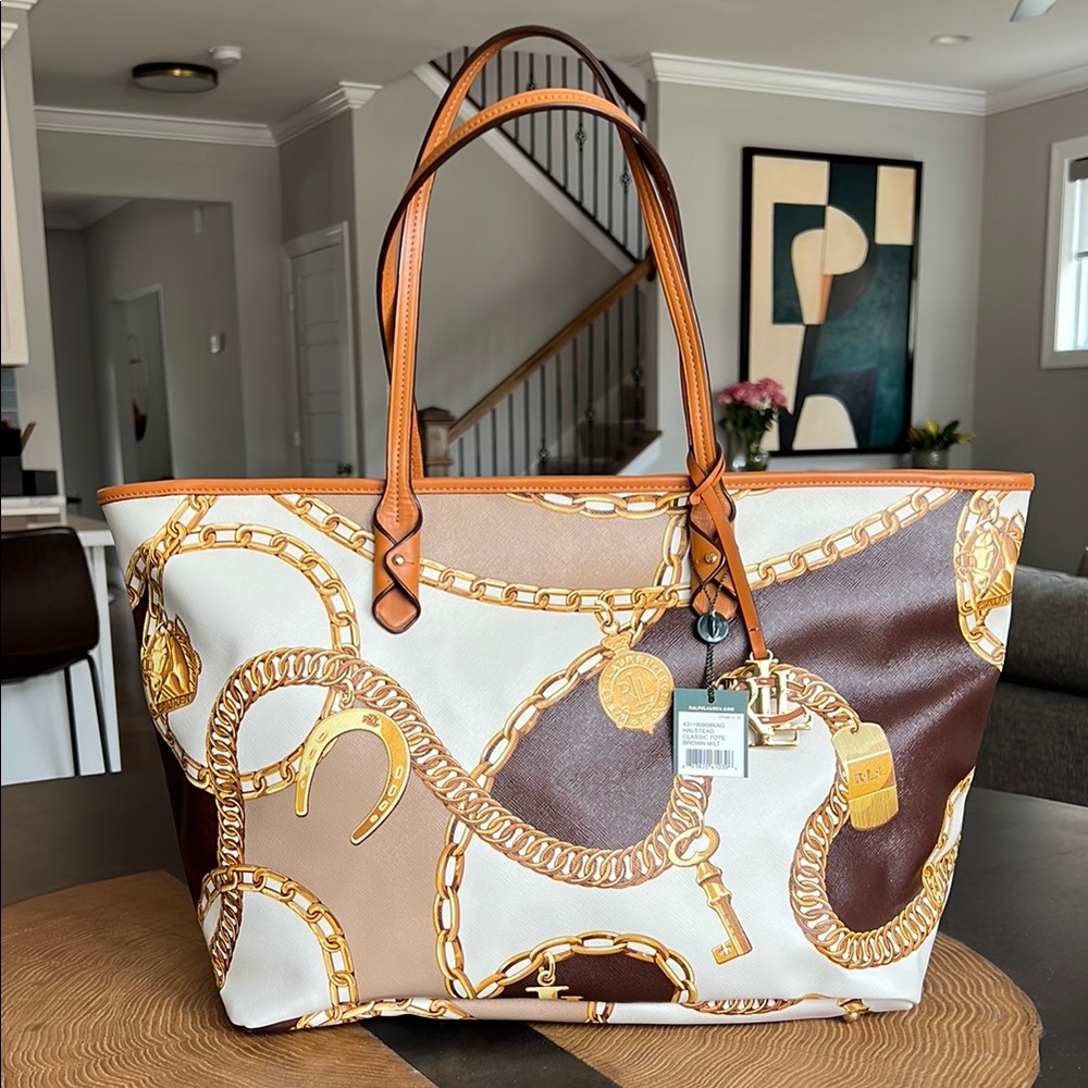 NWT Ralph Lauren Halstead Heritage Classic Tote